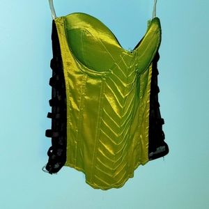 NWT Green Black Intimate Lace Corset sz. Small